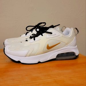 White/Metallic Gold Nike Air Max 200 women's 8.5